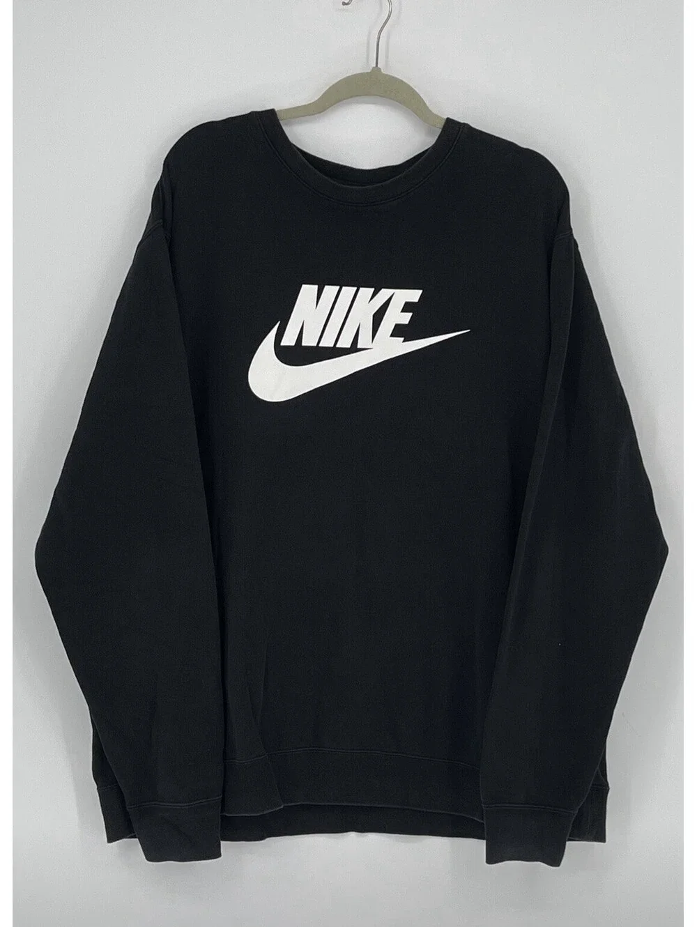 Nike Black Logo Crewneck Sweatshirt XXL Tall Fleece Pullover